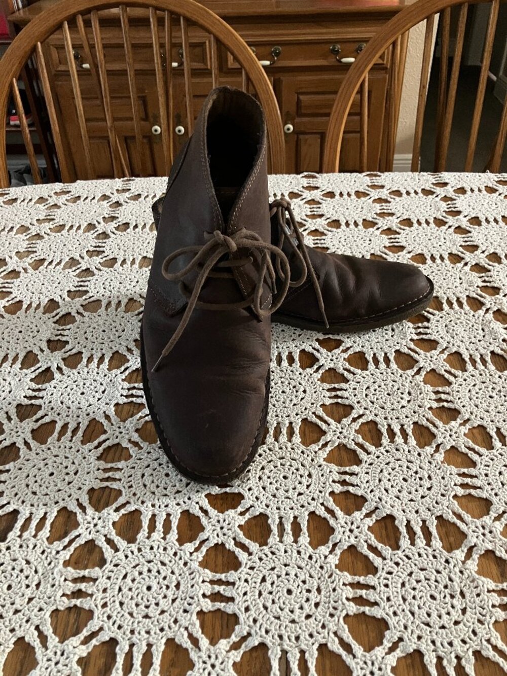Men’s Sz. 10.5 Brown Leather Dockers Chukka Lace-Up Ankle Boots